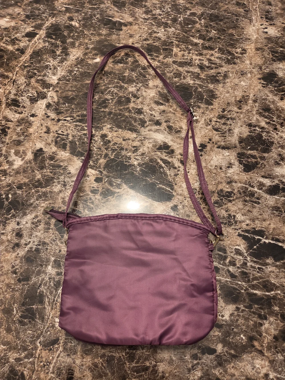 Plum Quilted Crossbody Purse